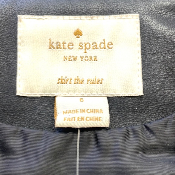 NWT Kate Spade Faux Leather Moto Jacket, Size 6 - Picture 3 of 7